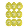 Ballon 16 jaar - diverse kleuren - set van 9