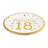 Bordjes Finally 18 - wit/goud - set van 8