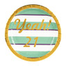 Bordjes Yeah! 21 - groen/goud/wit - set van 8