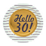 Bordjes Hello 30! - set van 8