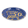 Bordjes Cheers to 50 Years - blauw/goud - set van 8