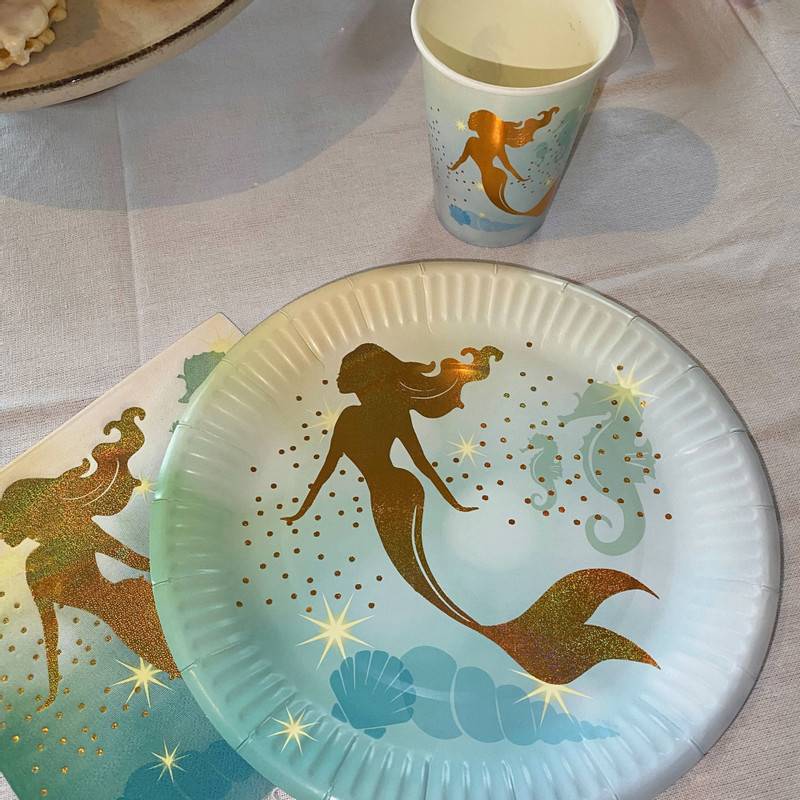Borden zeemeermin - set van 10 - ø23 cm