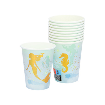 Papieren bekers zeemeermin - set van 10