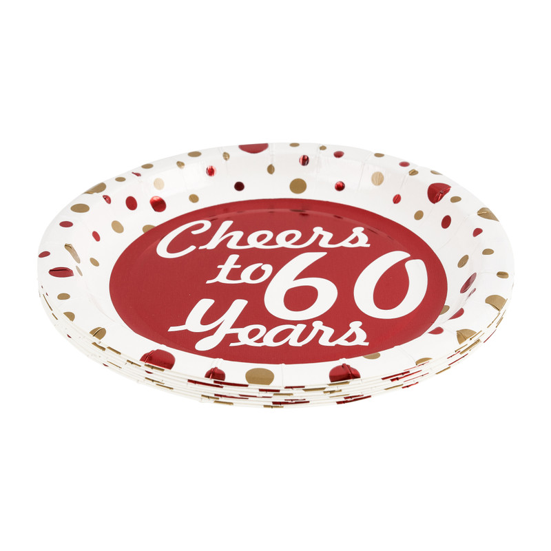 Bordjes Cheers to 60 Years - set van 8