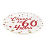 Bordjes Cheers to 60 Years - wit/rood - set van 8