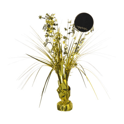 Tafeldecoratie happy birthday - goudkleurig - 42 cm