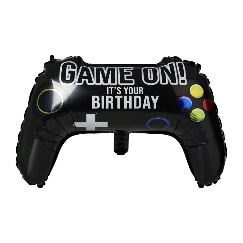 Folieballon game controller - zwart - 65 cm