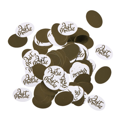 Confetti just married - goudkleurig - set van 100