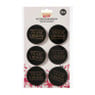 Team groom buttons - zwart/goudkleurig - set van 6