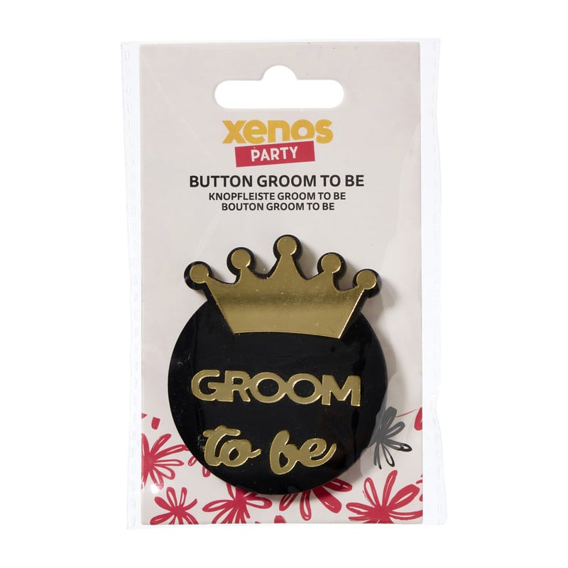 Groom to be button - zwart/goudkleurig - set van 6