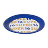 Papieren bordjes 16 jaar - blauw - set van 8