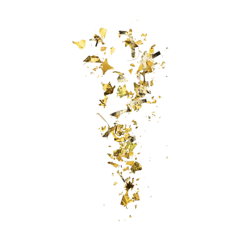 Confettikanon XL - goud - 60 cm