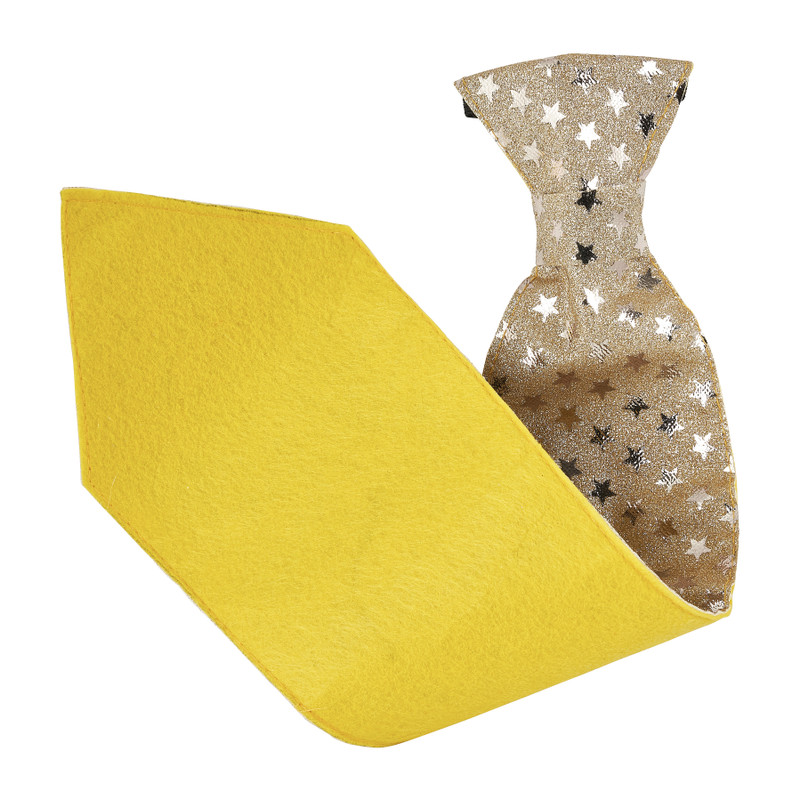 Stropdas Happy New Year - goud met stippen