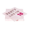 Servetten 18 jaar - roze - set van 20