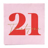 Servetten 21 jaar - rood - set van 20