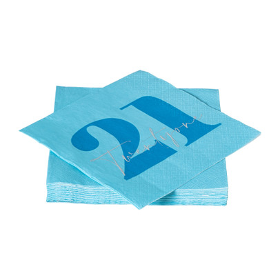 Servetten 21 jaar - blauw - set van 20