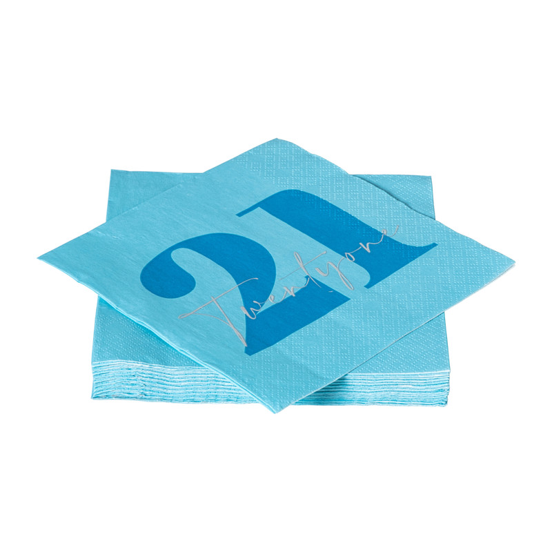 Servetten 21 jaar - blauw - set van 20