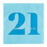Servetten 21 jaar - blauw - set van 20