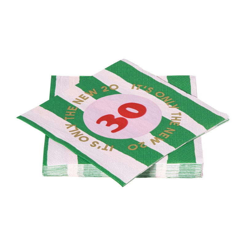 Servetten 30 jaar - groen - set van 20