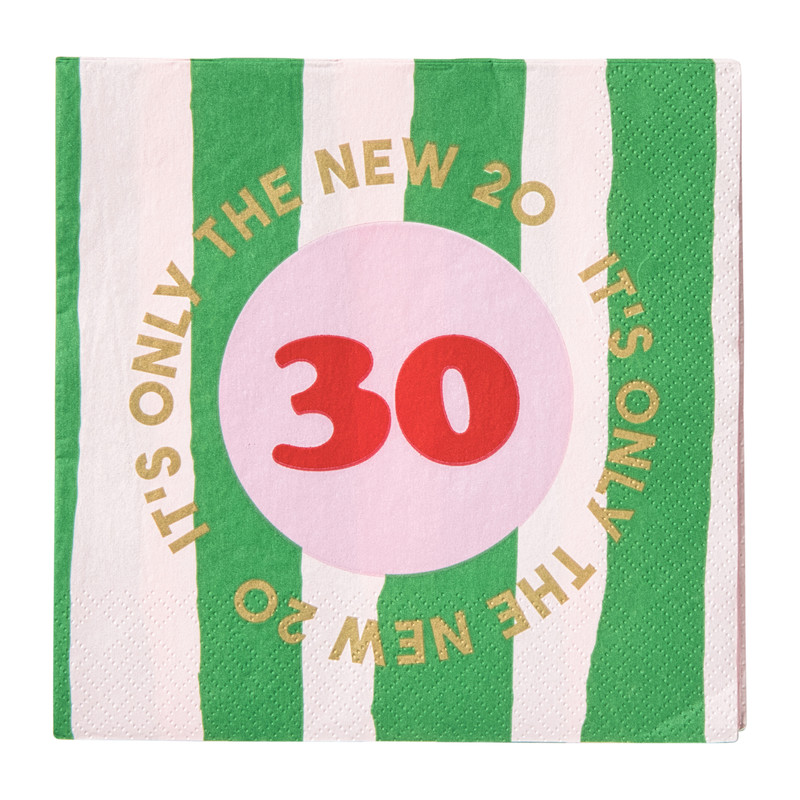 Servetten 30 jaar - groen - set van 20