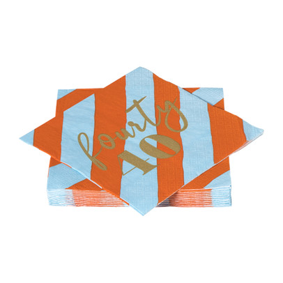 Servetten 40 jaar - blauw - set van 20