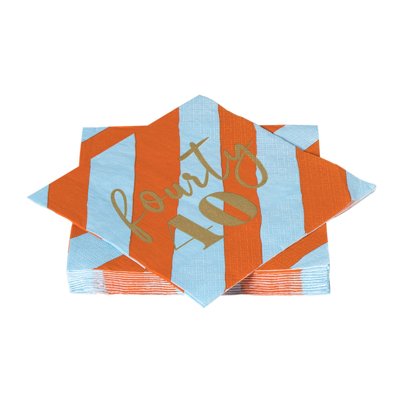 Servetten 40 jaar - blauw - set van 20