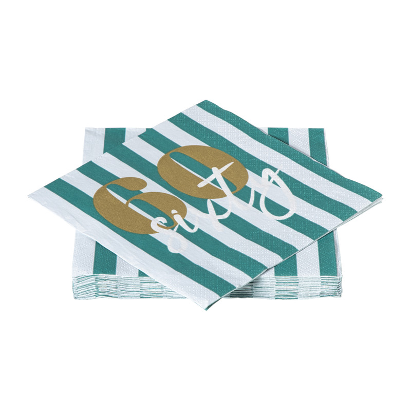 Servetten 60 jaar - groen - set van 20