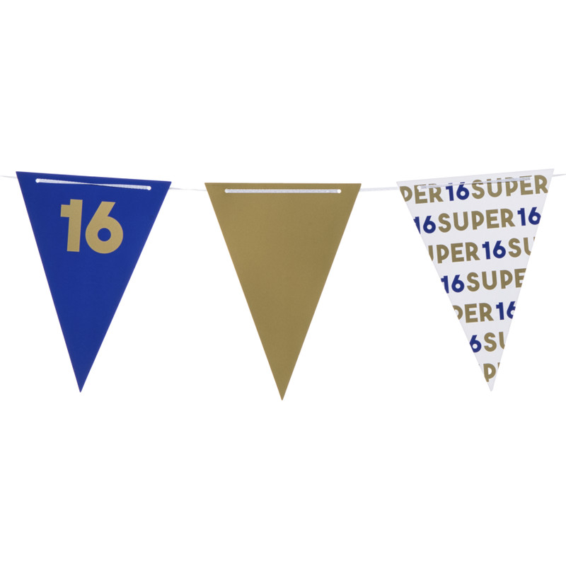 Vlaggenlijn 16 jaar - blauw - 10 meter
