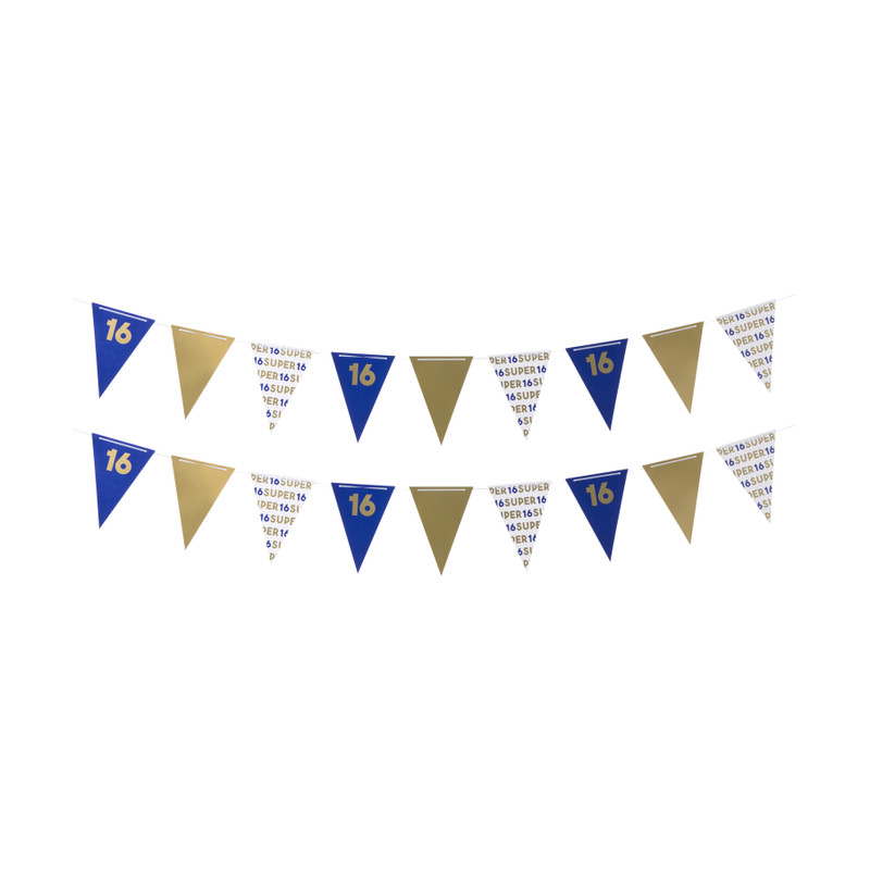 Vlaggenlijn 16 jaar - blauw - 10 meter