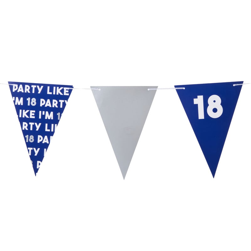 Vlaggenlijn 18 jaar - blauw - 10 meter