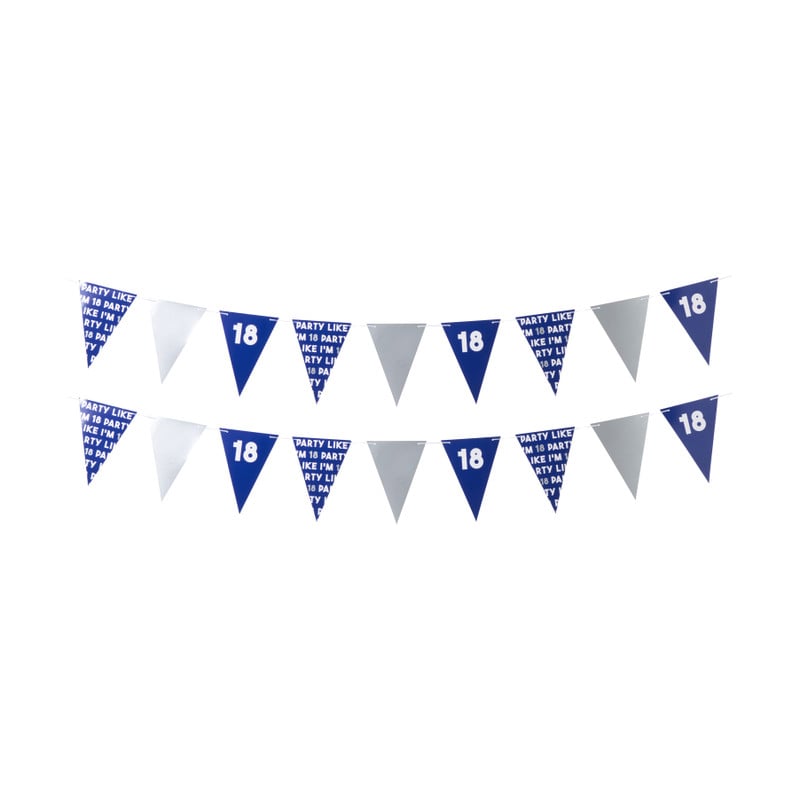 Vlaggenlijn 18 jaar - blauw - 10 meter