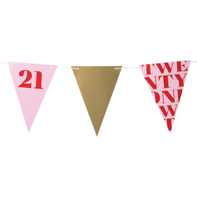 Vlaggenlijn 21 jaar - rood - 10 meter