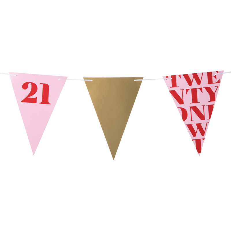 Vlaggenlijn 21 jaar - rood - 10 meter