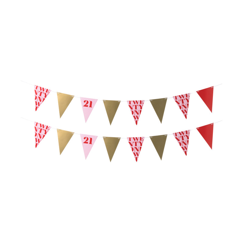 Vlaggenlijn 21 jaar - rood - 10 meter