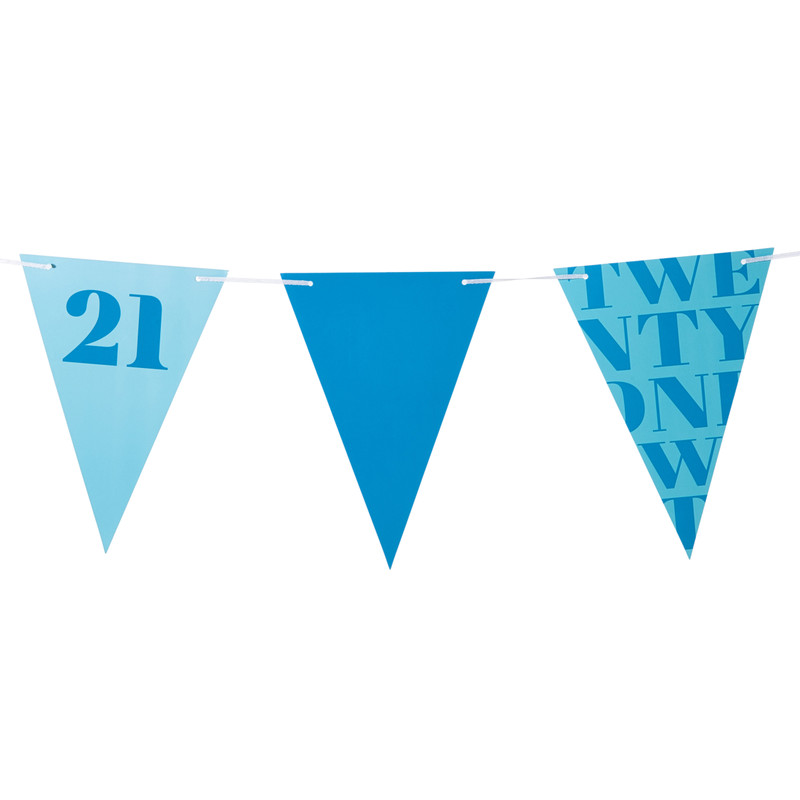 Vlaggenlijn 21 jaar - blauw - 10 meter