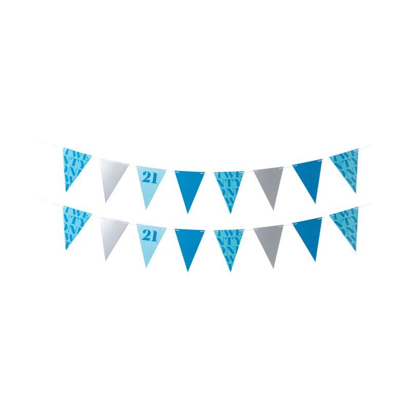 Vlaggenlijn 21 jaar - blauw - 10 meter