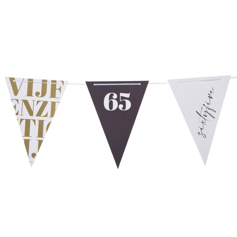 Vlaggenlijn 65 jaar - goudkleurig - 10 meter
