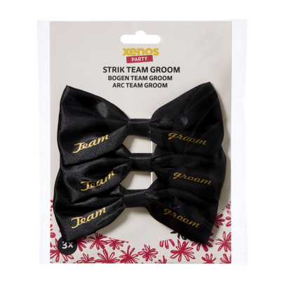 Team groom strik - zwart/goudkleurig - set van 3