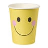 Papieren bekers smiley - geel - set van 8 