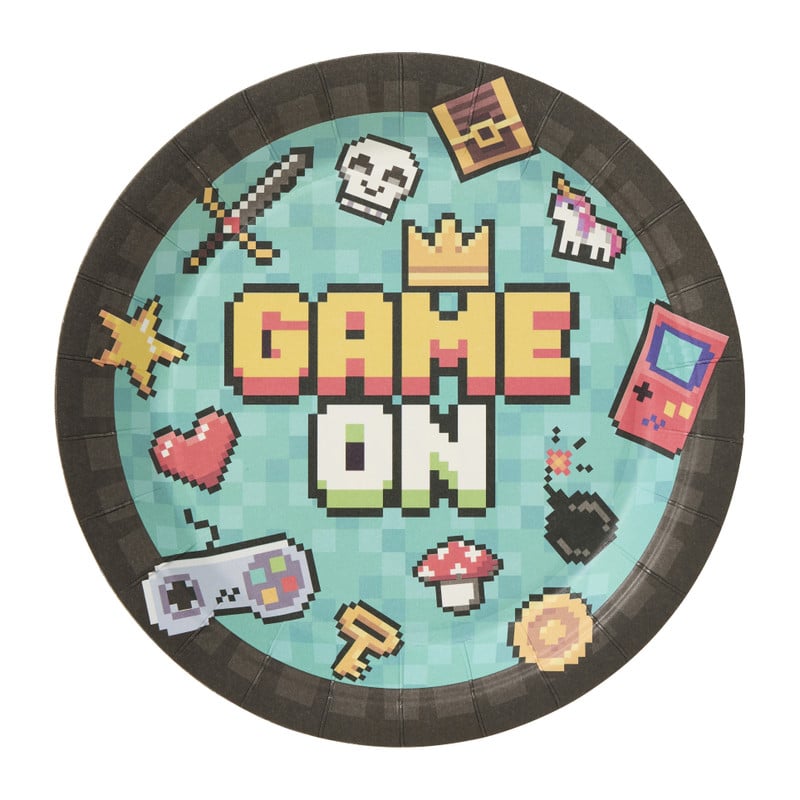 Papieren borden game - multikleur - set van 8