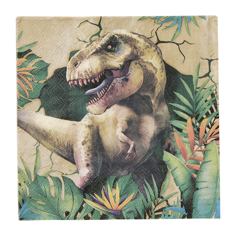 Papieren servetten dino - multikleur - set van 20