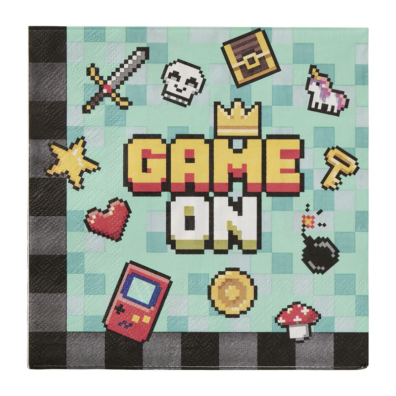 Papieren servetten game - multikleur - set van 20