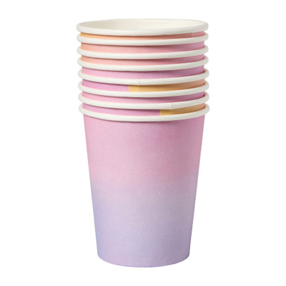 Papieren beker magic - multikleur - set van 8