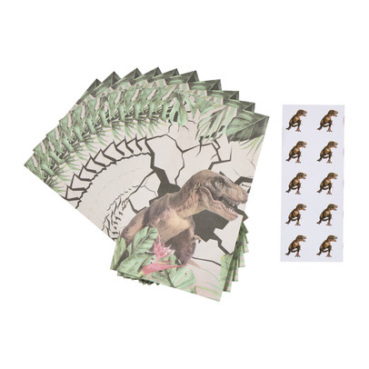 Traktatie zakjes dino - multikleur - set van 10