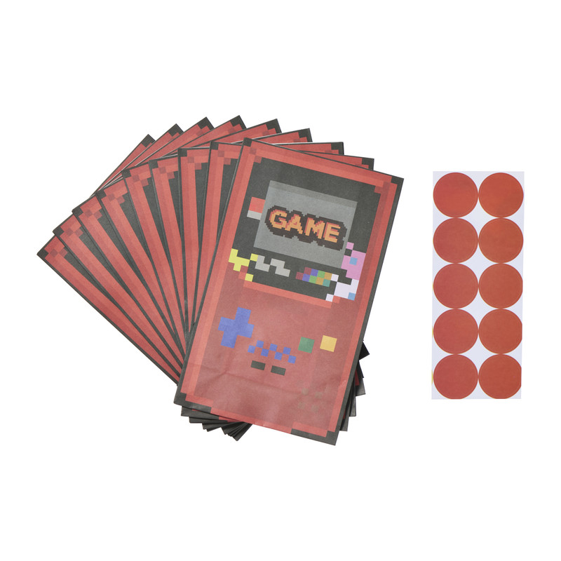 Papieren zakjes game - multikleur - set van 10
