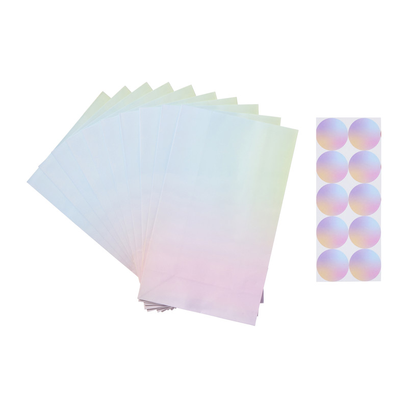 Papieren zakjes magic - multikleur - set van 10