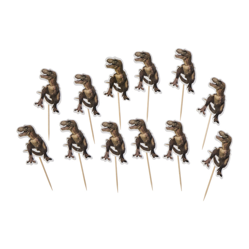 Papieren zakjes dino - multikleur - set van 12