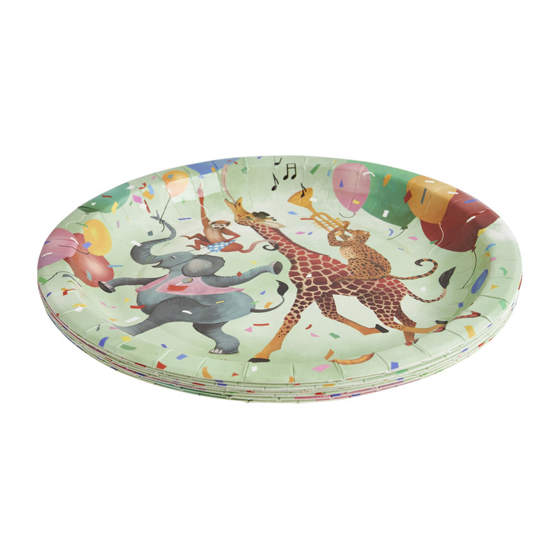 Bord feestbeest - ⌀23 cm - set van 8 