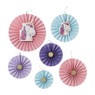 Waaiers unicorn - mulitkleur - 6 stuks