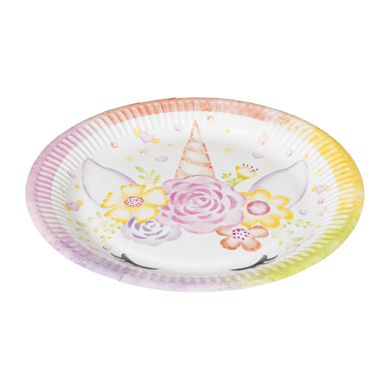 Bord Unicorn - set van 8 - ø23 cm
